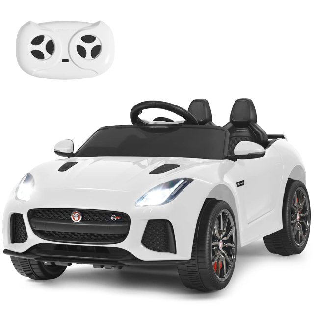 Ride on Car, 12V Licensed Jaguar F-Type SVR Battery Powered Ride on Toy w/Remote Control, Front/Rear Lights