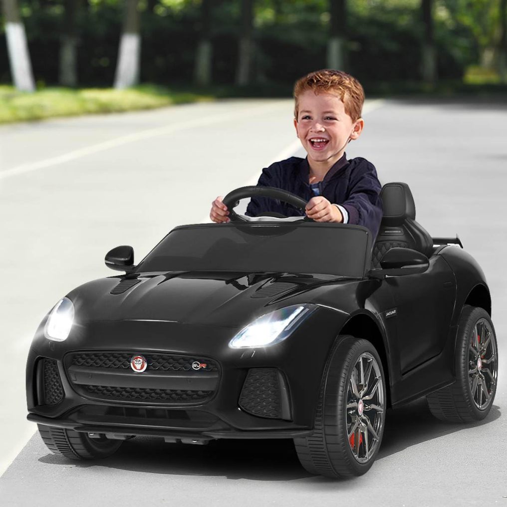 Ride on Car, 12V Licensed Jaguar F-Type SVR Battery Powered Ride on Toy w/Remote Control, Front/Rear Lights