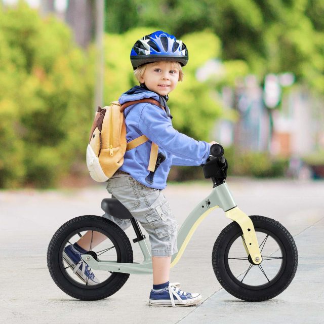 12-Inch Balance Bike, Magnesium Alloy Frame Toddler Bike w/Adjustable Seat