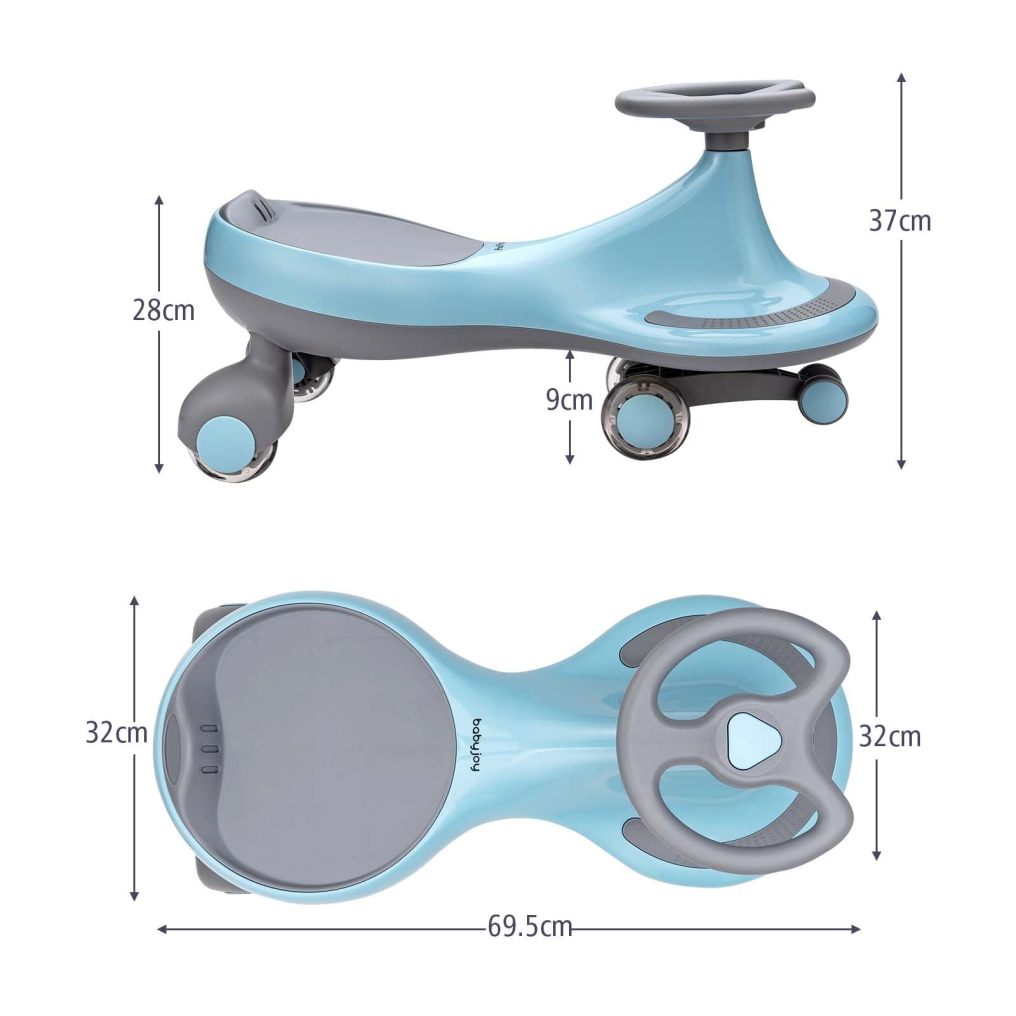 Wiggle Car for Kids, Swing Car with LED Flashing Wheels, No Batteries, Gears or Pedals h7
