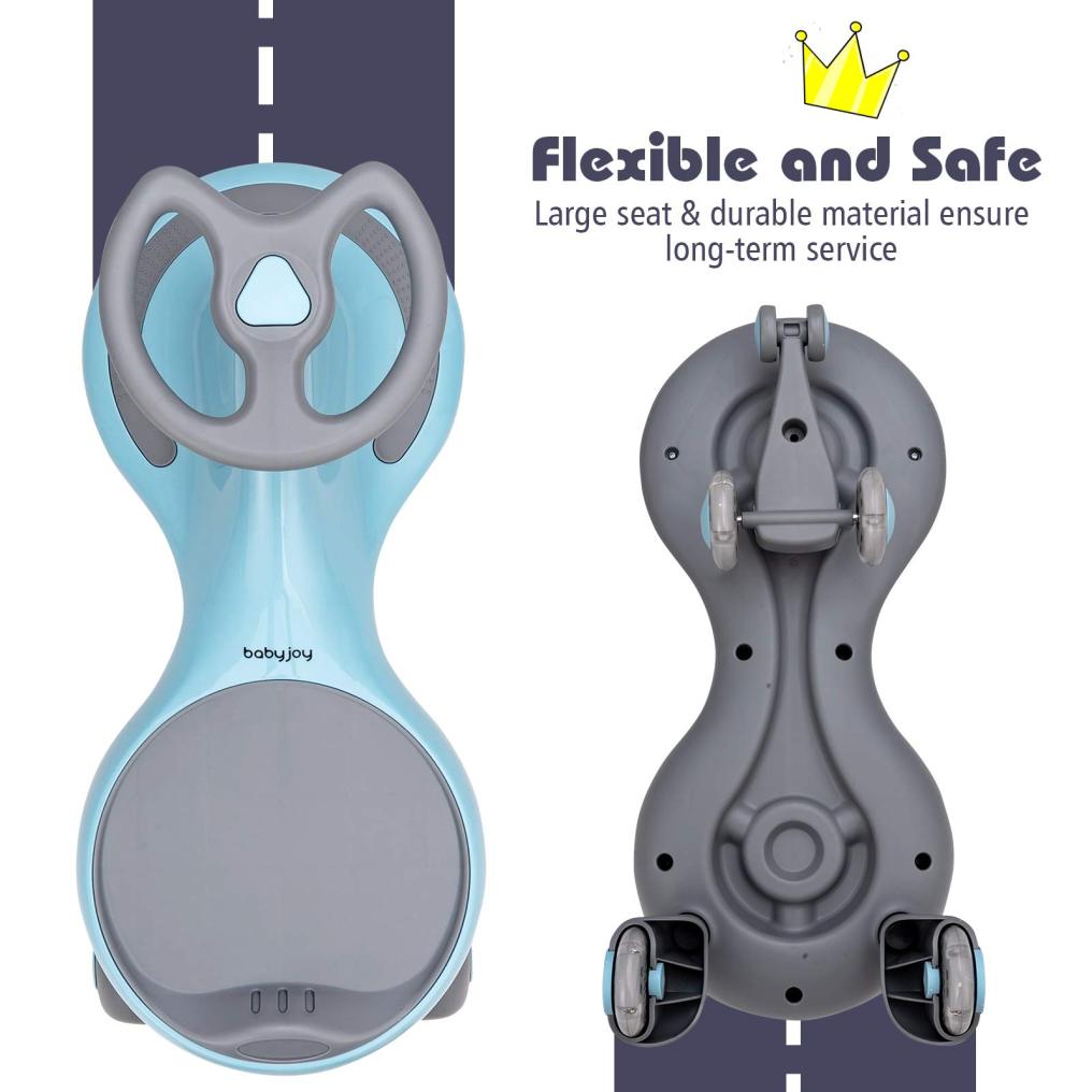 Wiggle Car for Kids, Swing Car with LED Flashing Wheels, No Batteries, Gears or Pedals h7