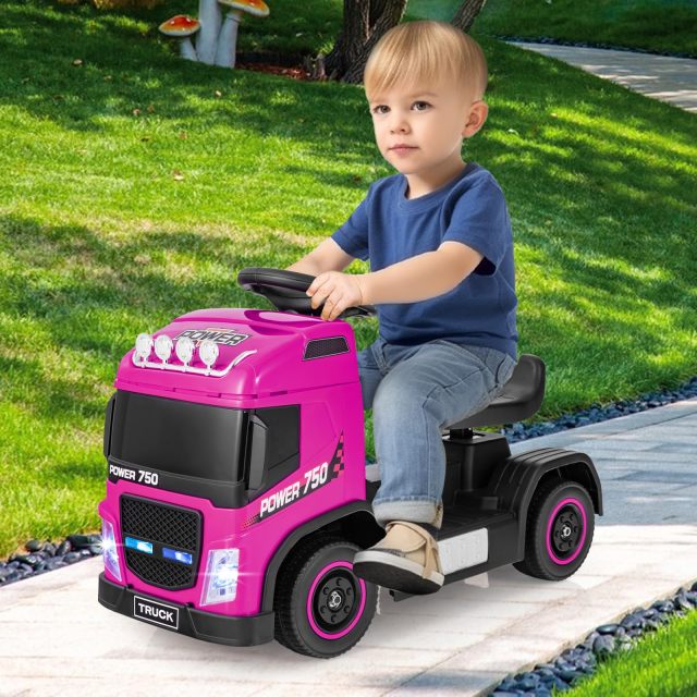 HONEY JOY Kids' Ride on Push Truck, Foot-to-Floor Sliding Truck with Music, Horn & Headlights, Sit and Scoot Toy