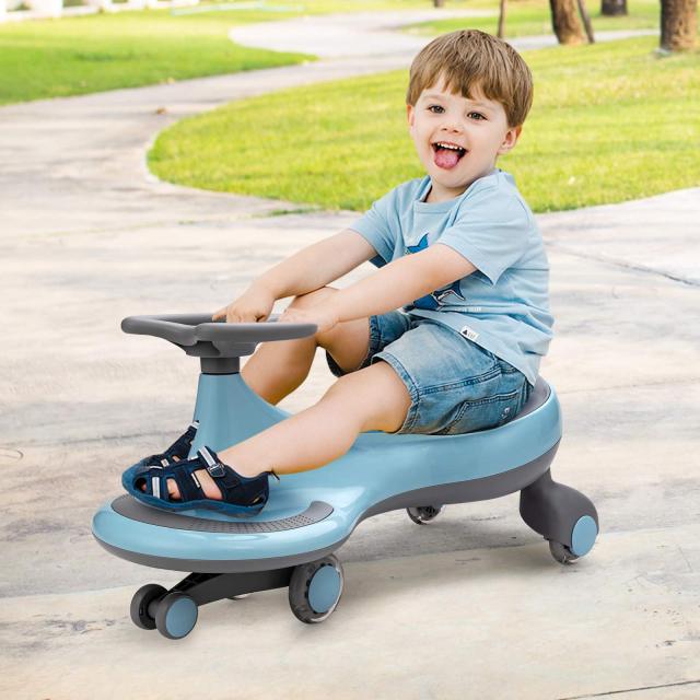 Wiggle Car for Kids, Swing Car with LED Flashing Wheels, No Batteries, Gears or Pedals h7