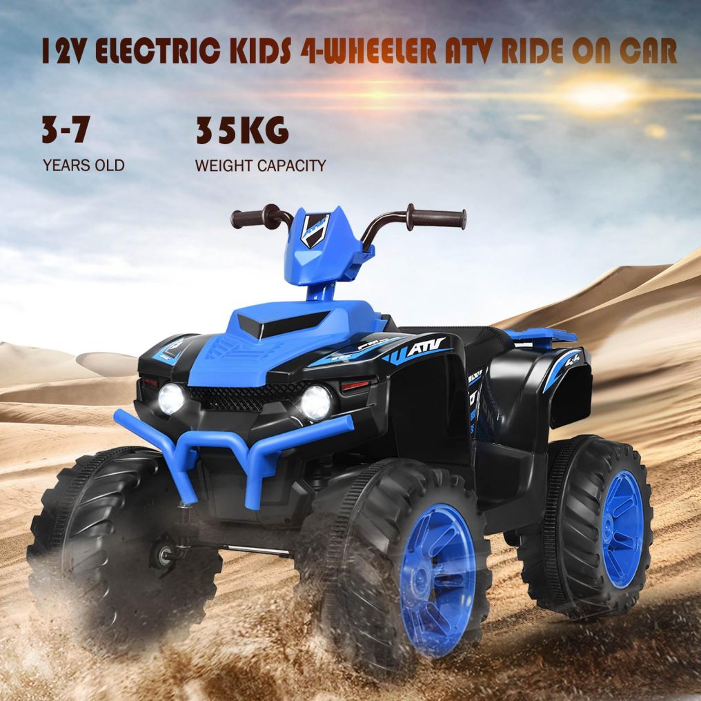 HONEY JOY 12V Electric ATV Ride on Car, Battery Powered 4 Wheeler ATV