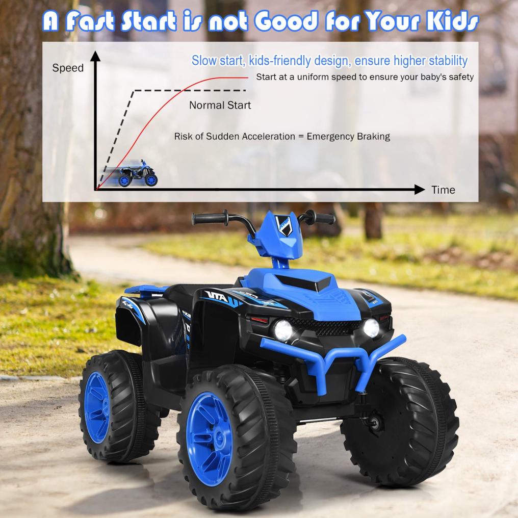 HONEY JOY 12V Electric ATV Ride on Car, Battery Powered 4 Wheeler ATV