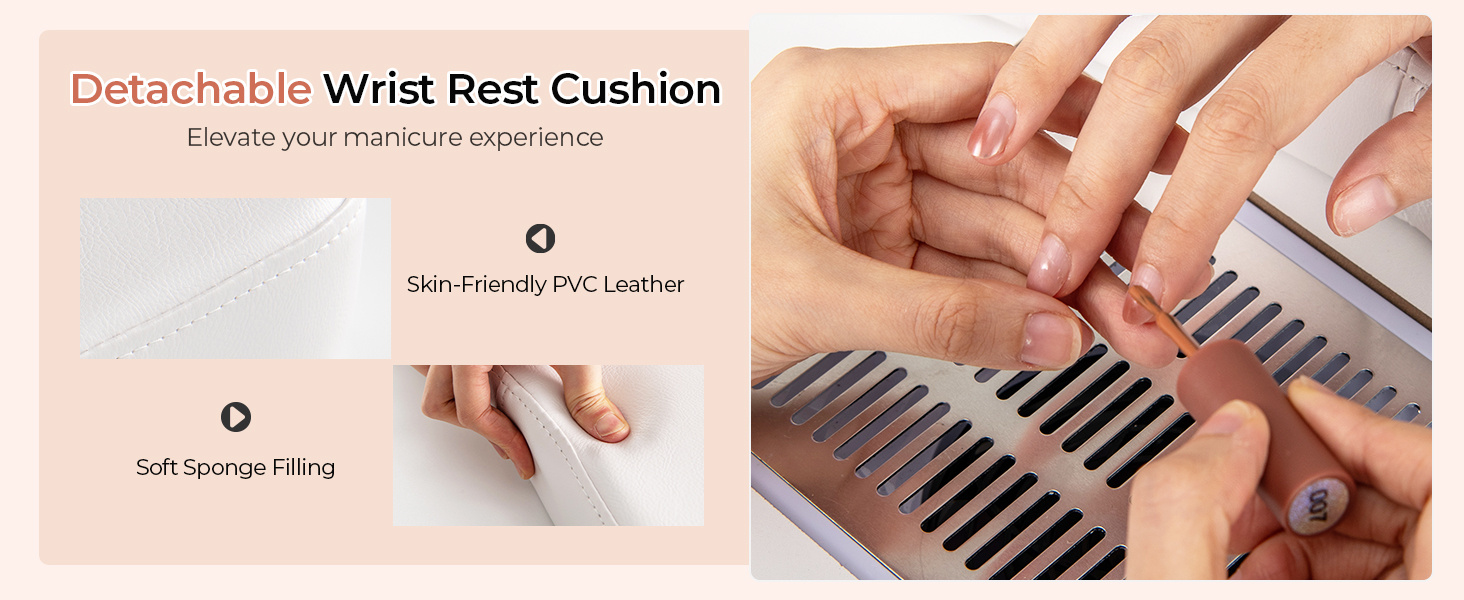 Manicure Table Nail Desk with Electric Dust Collector and 3 Dust Bags