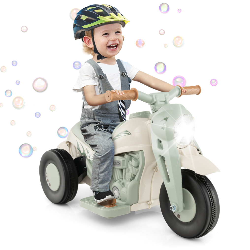 HONEY JOY Kids Motorcycle 6V Battery Powered Ride on Motorbike with Bubble Maker